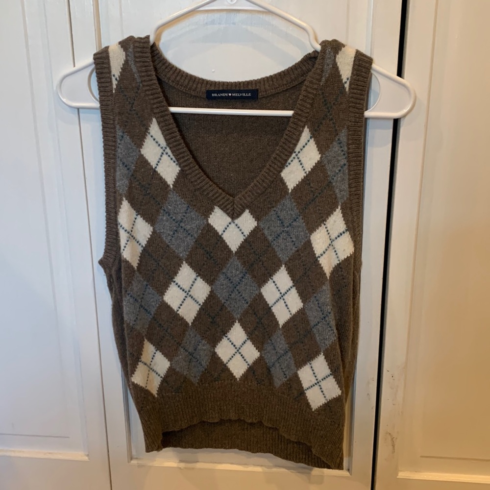 Brandy Melville argyle Sweater Vest XS